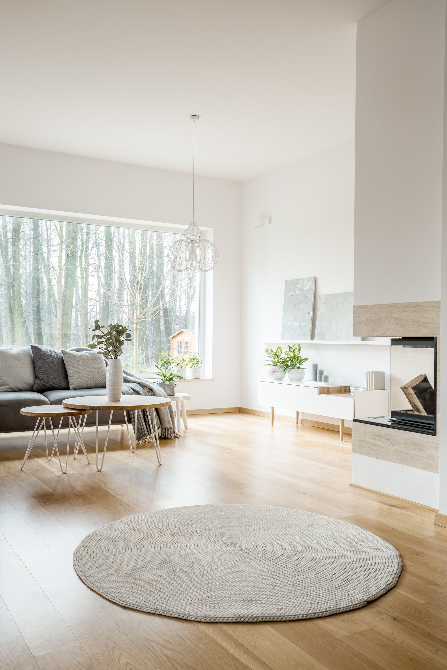 Rug in spacious apartment interior